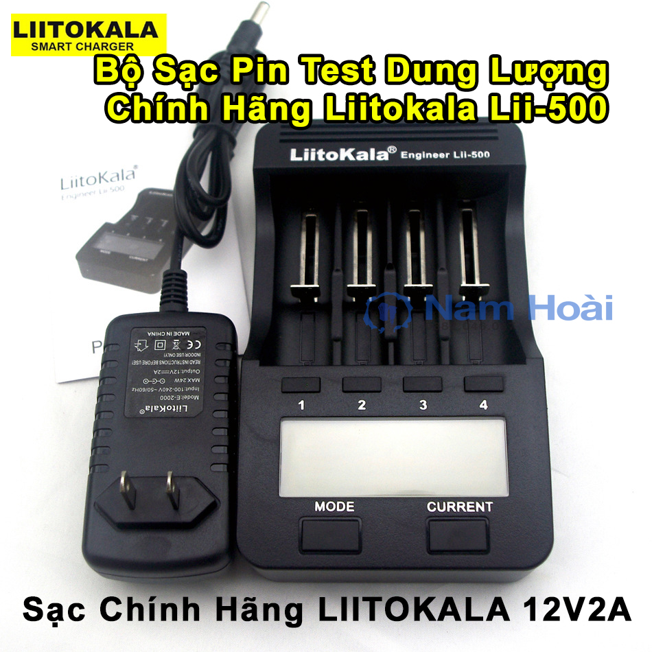 Bộ Sạc Và Tes Pin Đa Năng Liitokala Lii-500 Dùng cho pin AA, AAA, 18650, 32650 (1.2V, 3.2V, 3.6V...) Chính Hãng 100%