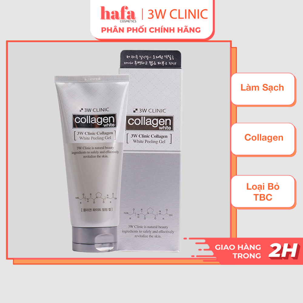 Gel Tẩy Da Chết Collagen Làm Sạch Sâu, Dưỡng Trắng Da 3W Clinic Collagen White Peeling Gel 180ml _ 3W Clinic Chính Hãng