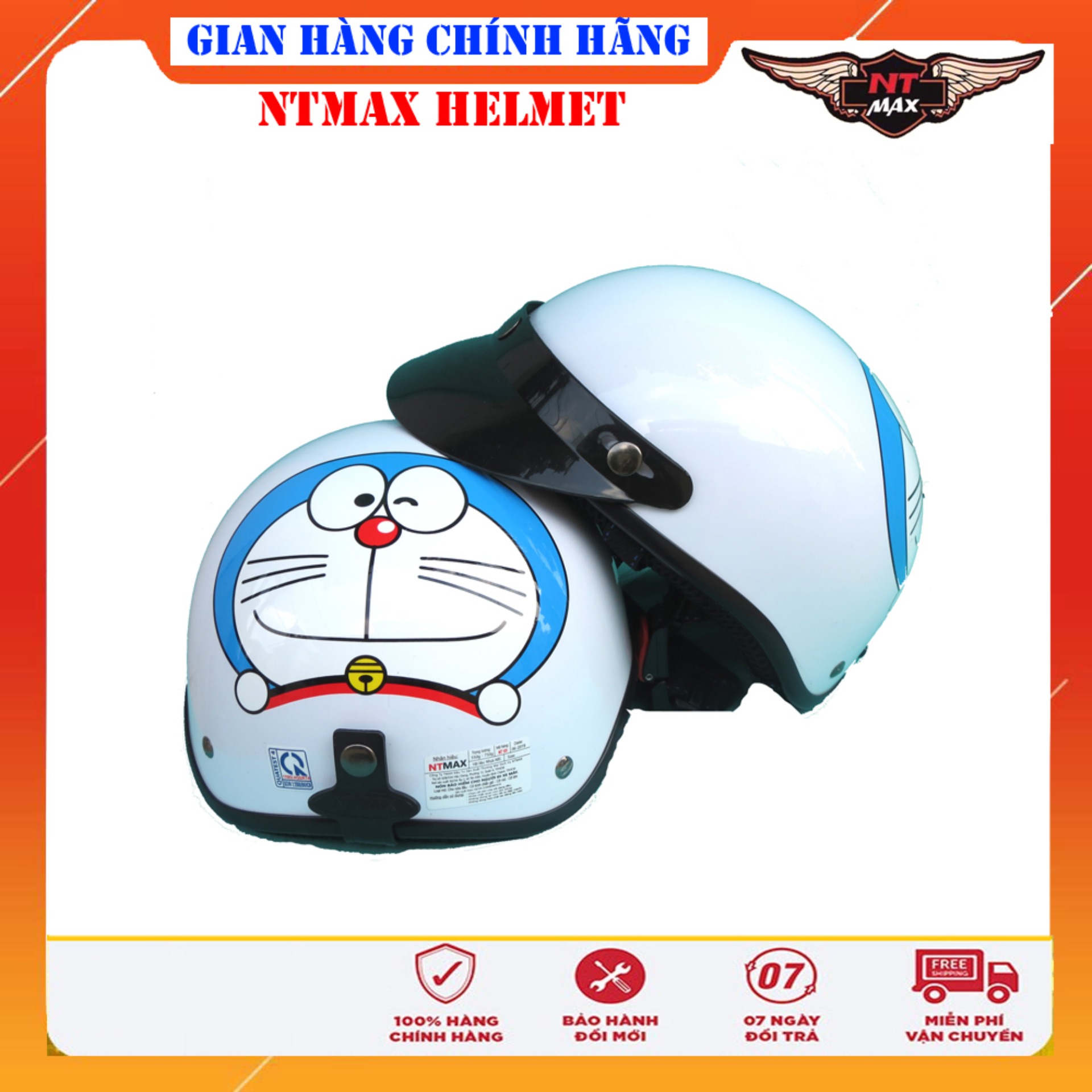 Mũ bảo hiểm NTMAX 1/2 Mèo đôrêmon