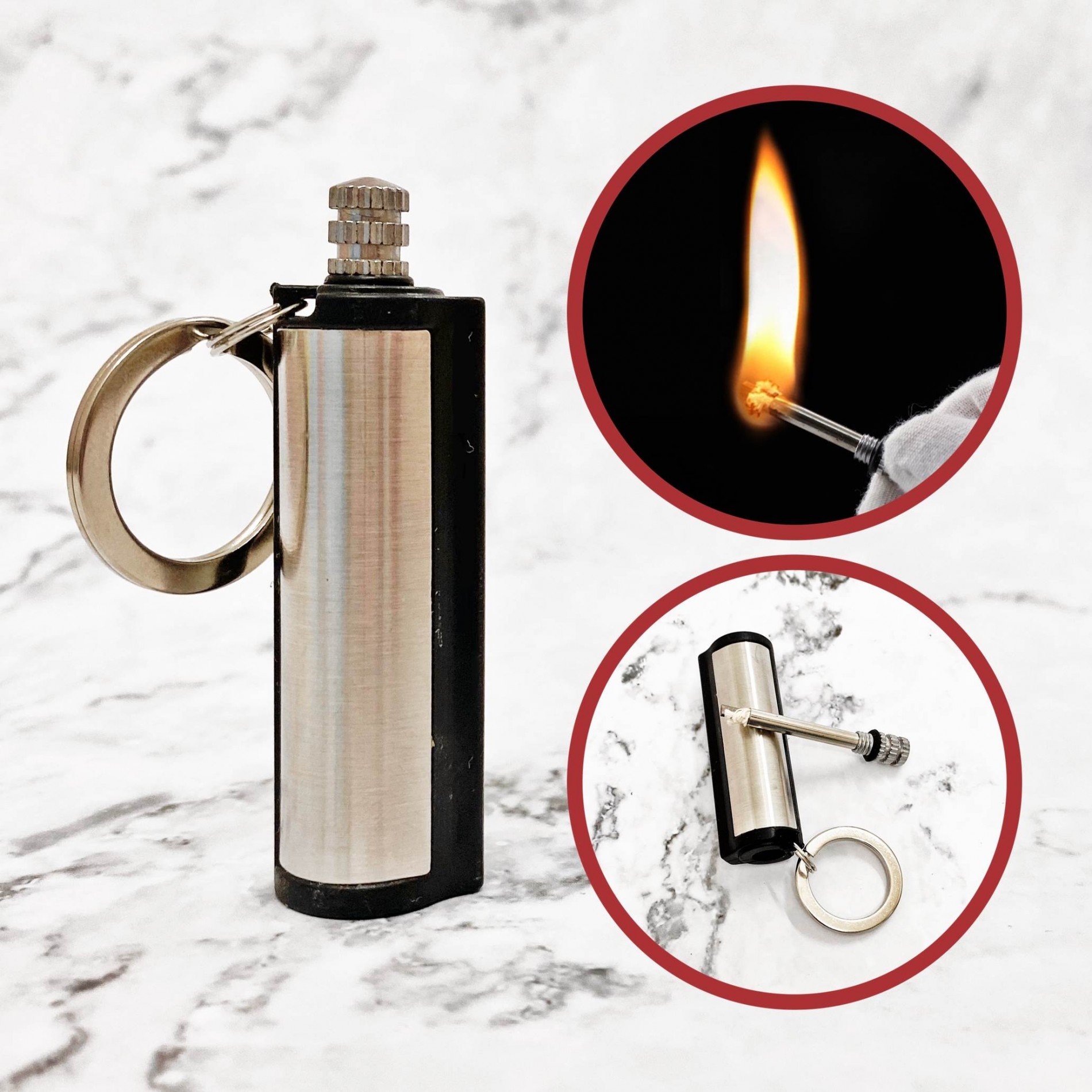 Số 1 - bật lửa - móc khóa diêm xăng tròn -