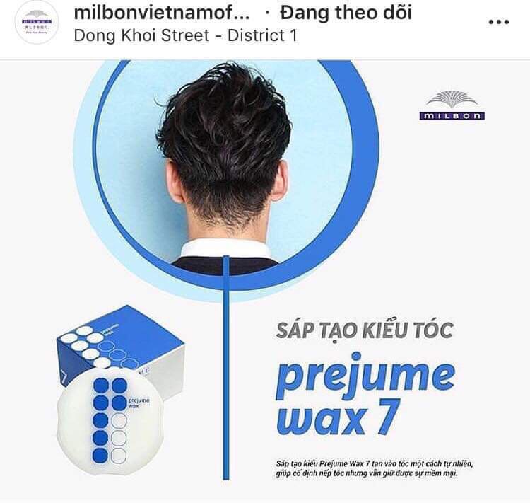 [HCM]Wax tạo kiểu tóc Nam Milbon Prejume Wax No.7 Nhật Bản 90g