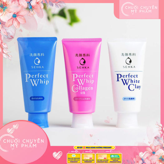 Nội địa] Sữa rửa mặt Shiseido Senka Perfect Whip Collagen in 120g, sữa rửa mặt perfect whip xanh hồng nội địa Nhật Bản | Sữa Rửa Mặt Senka Perfect Whip Collagen In (120g) Ẩm Mịn Và Săn Chắc