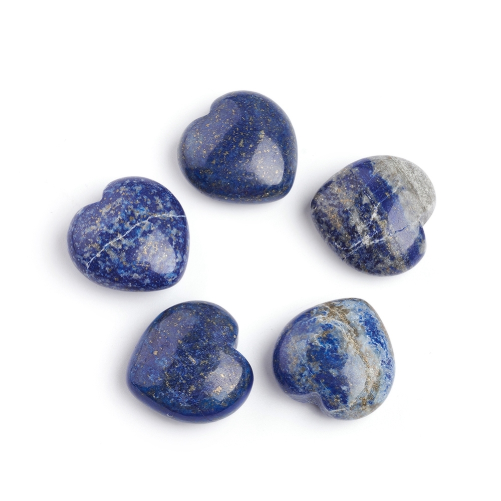 5pc Natural Lapis Lazuli Beads No Hole Undrilled Heart 29.5x29.5 30.5x14.5