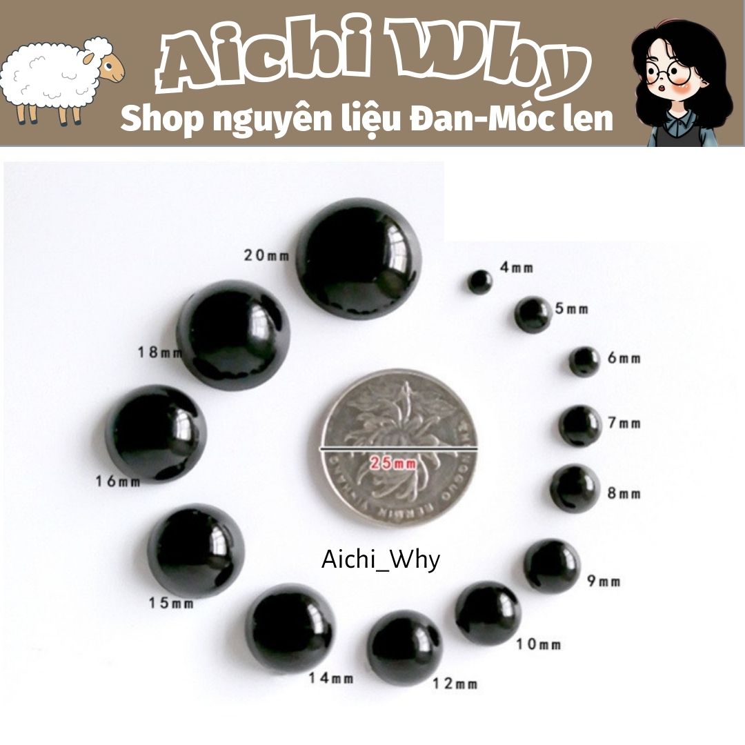 Mắt thú dán nhiều size