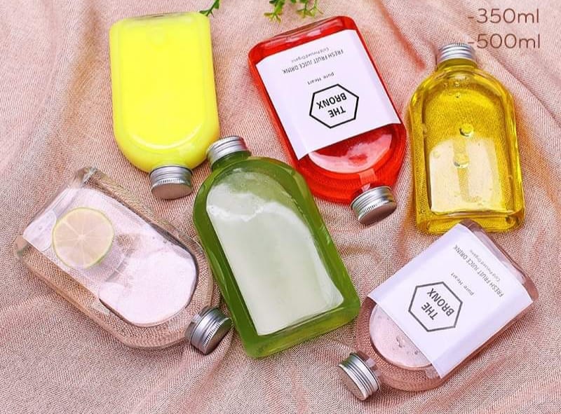 Chai thủy tinh dẹp vai bầu 350ml