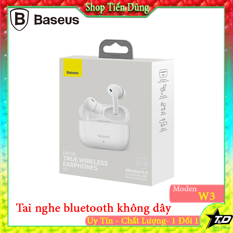 Tai nghe bluetooth baseus W3 True Wireless Là dòng tai nghe inear mới sở hữu thiết kế cực kì đặc biệt