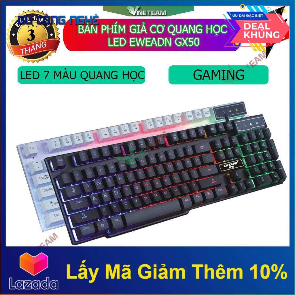 Bàn phím giả cơ quang học led eweadn gx50 led nhiều màu- bàn phím chuyên game -dc3337