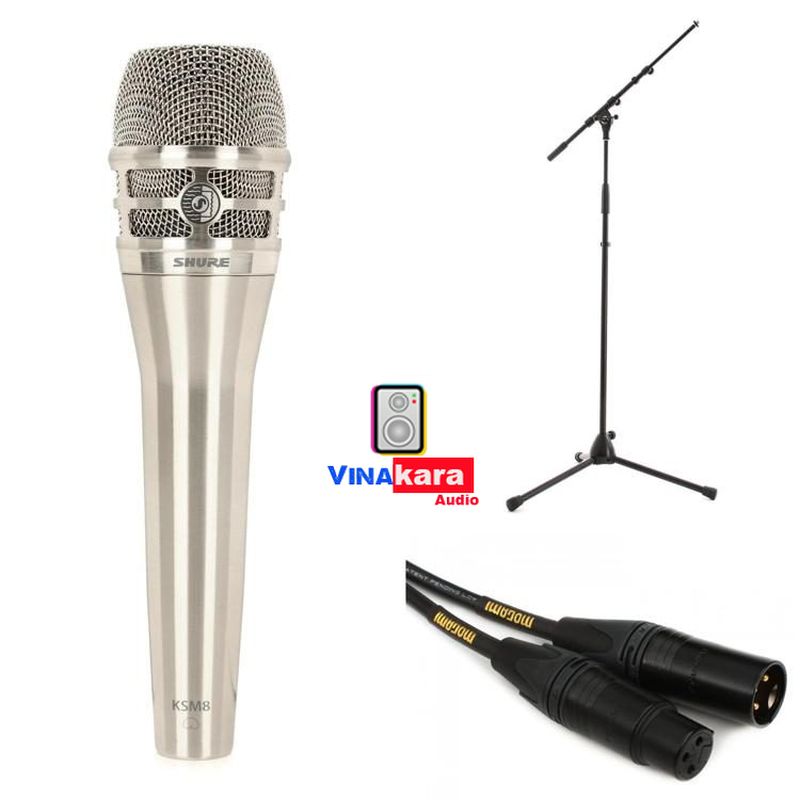 Micro shure Ksm8 hút âm tốt, dây dài, chất lượng, karaoke hay tai nhà, Micro nhỏ gọn tiện lợi, hát hay, siêu bền, BH 12 tháng