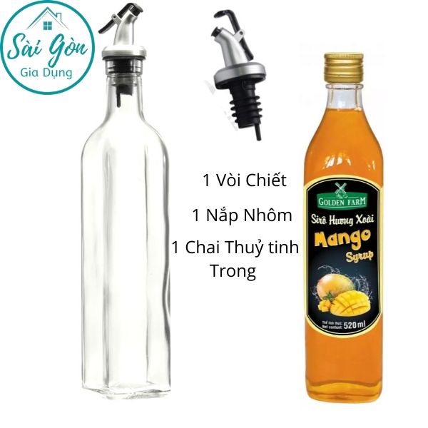 [HCM]Chai đựng dầu ăn - Bình rót dấm nước tương nước mắm mật ong Dung Tích 500ml SG-CNM042