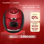 Nồi cơm điện tử áp suất cao tần Cuckoo 1.8 lít CRP-HUS1000F màu đỏ- lòng nồi chống dính cao cấp phủ Xwall Black shine - Hàng chính hãng Cuckoovina