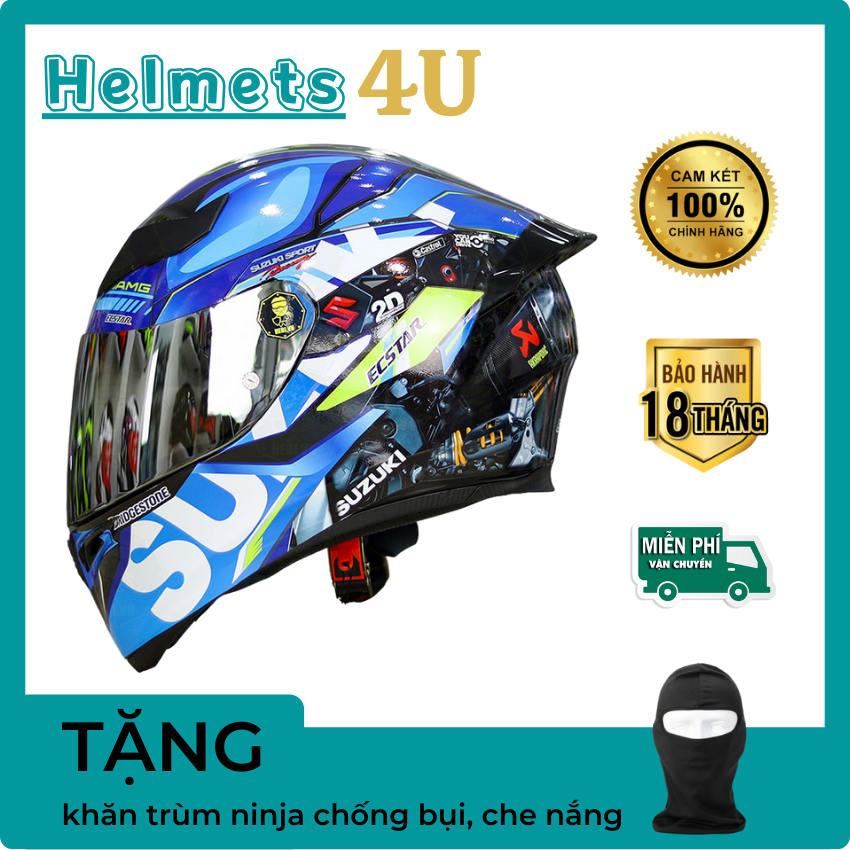 Mũ Bảo Hiểm Fullface Royal M138B Giá Tốt Tem Suzuki - Helmets 4U