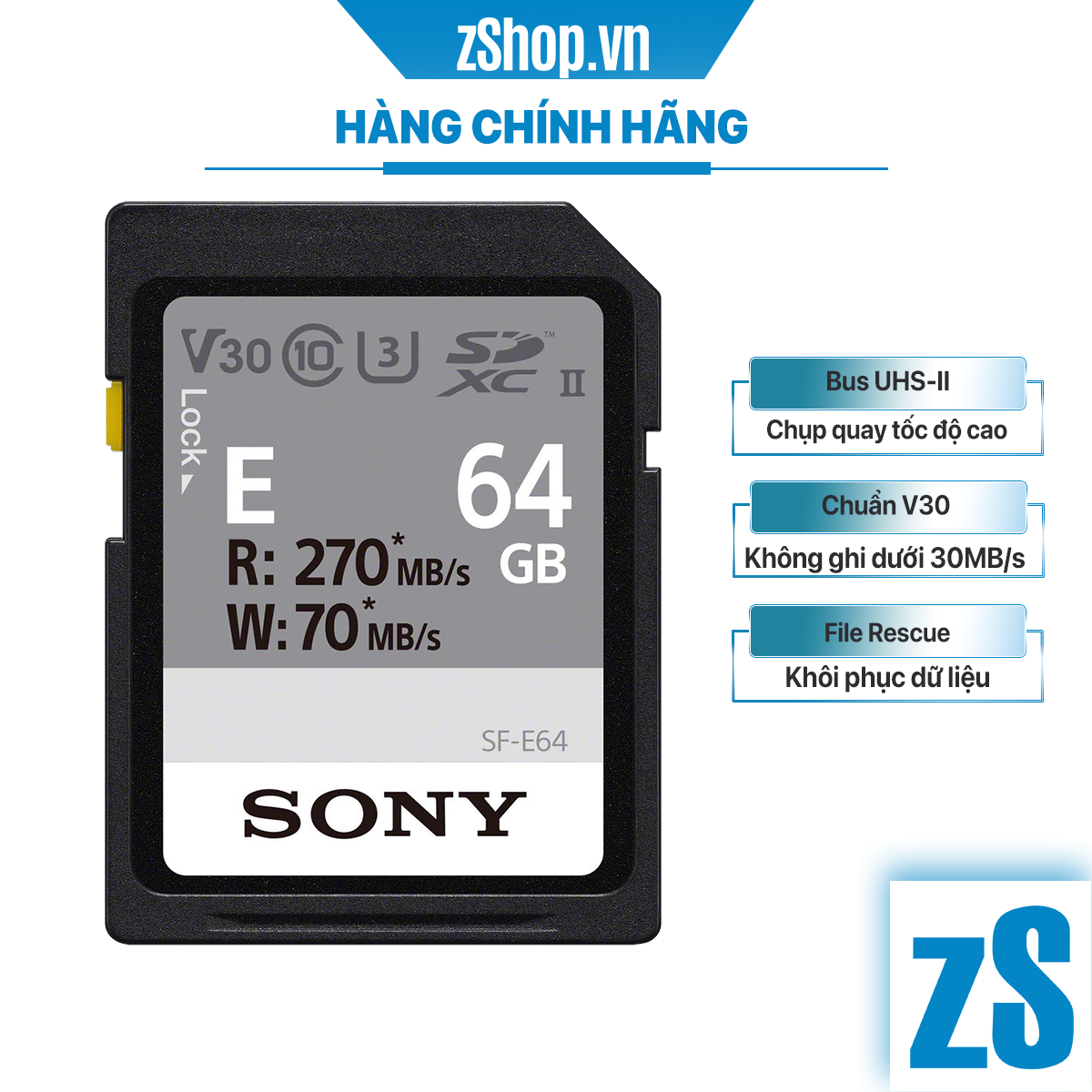 Thẻ Nhớ SDXC Sony SF-E UHS-II SF-E64 T1 64GB 270MB s Hàng Chính Hãng