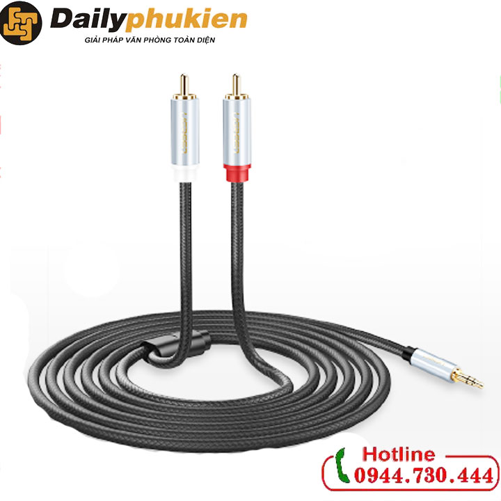 Cáp loa 3.5mm sang av dài 5m bọc lưới ugreen 40845