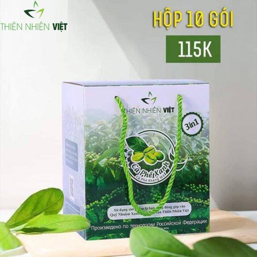 Cà phê xanh giảm cân kháng mỡ Thiên Nhiên Việt - Hộp 10 gói