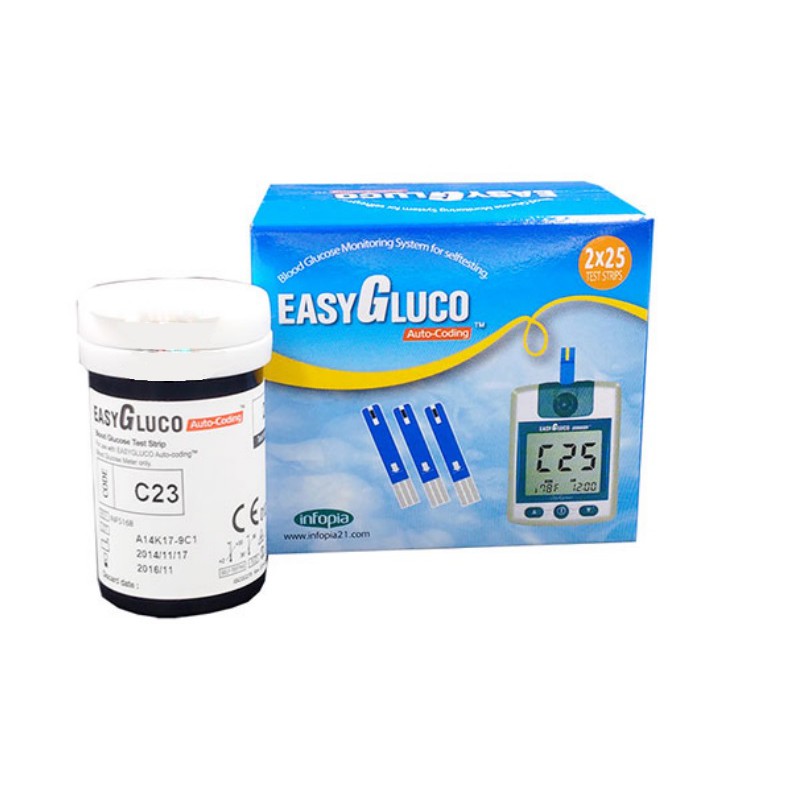 Que thử đường huyết easygluco - made in korea hộp 25 que