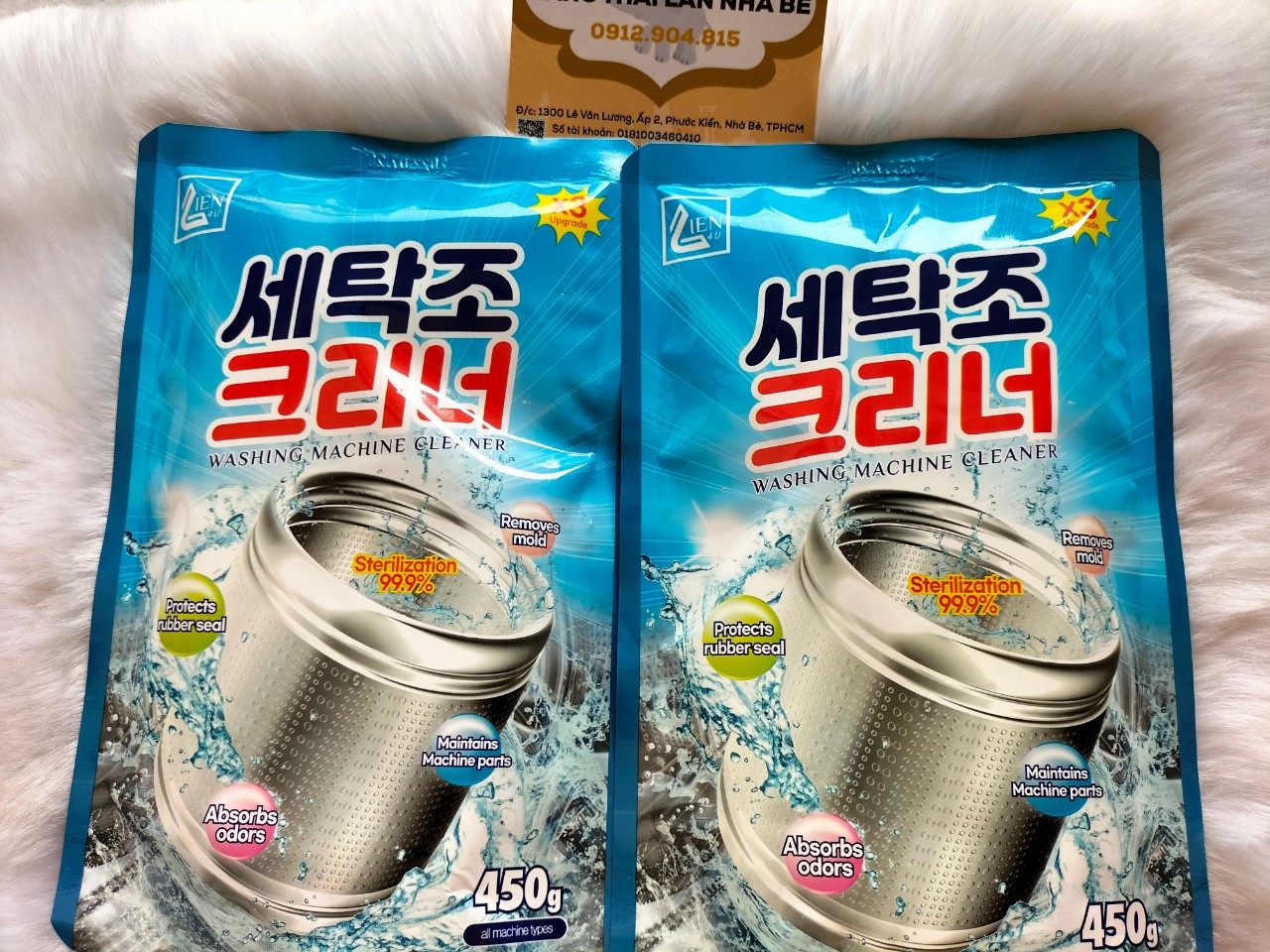 Combo 2 gói Bột tẩy vệ sinh lồng máy giặt Hàn Quốc 450g