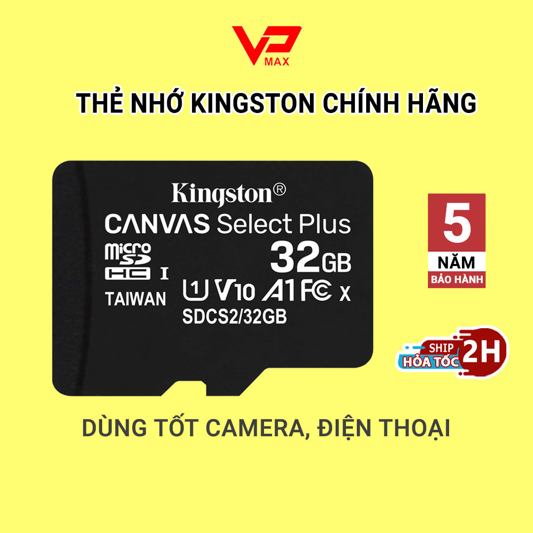 HN - SG - Thẻ nhớ 32GB Kingston Class 10 Canvas Select Plus - Không kèm Adapter - tốc độ cao 100Mb/s dùng cho điện thoại camera