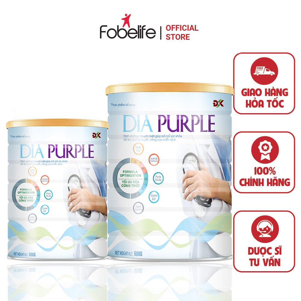 Sữa Bột Dinh Dưỡng Cho Người Tiểu Đường Dia Purple ĐK Giúp Ổn Định Đường