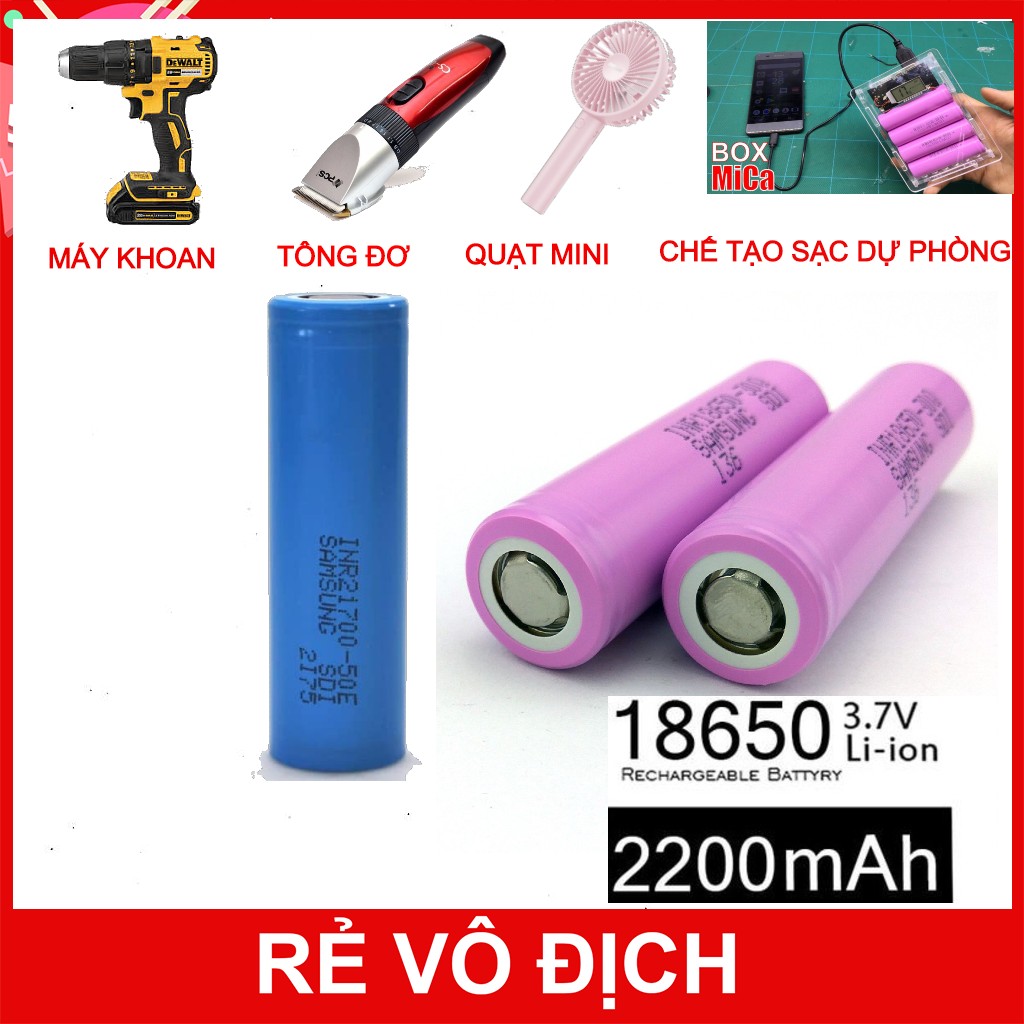 [Combo 2 viên]Pin sạc 3.7v 4200mAh SIÊU BỀN dùng cho quạt MINI,đèn,Máy Khoan, Pin tông đơ cắt tóc, Chế tạo pin dự phòng.