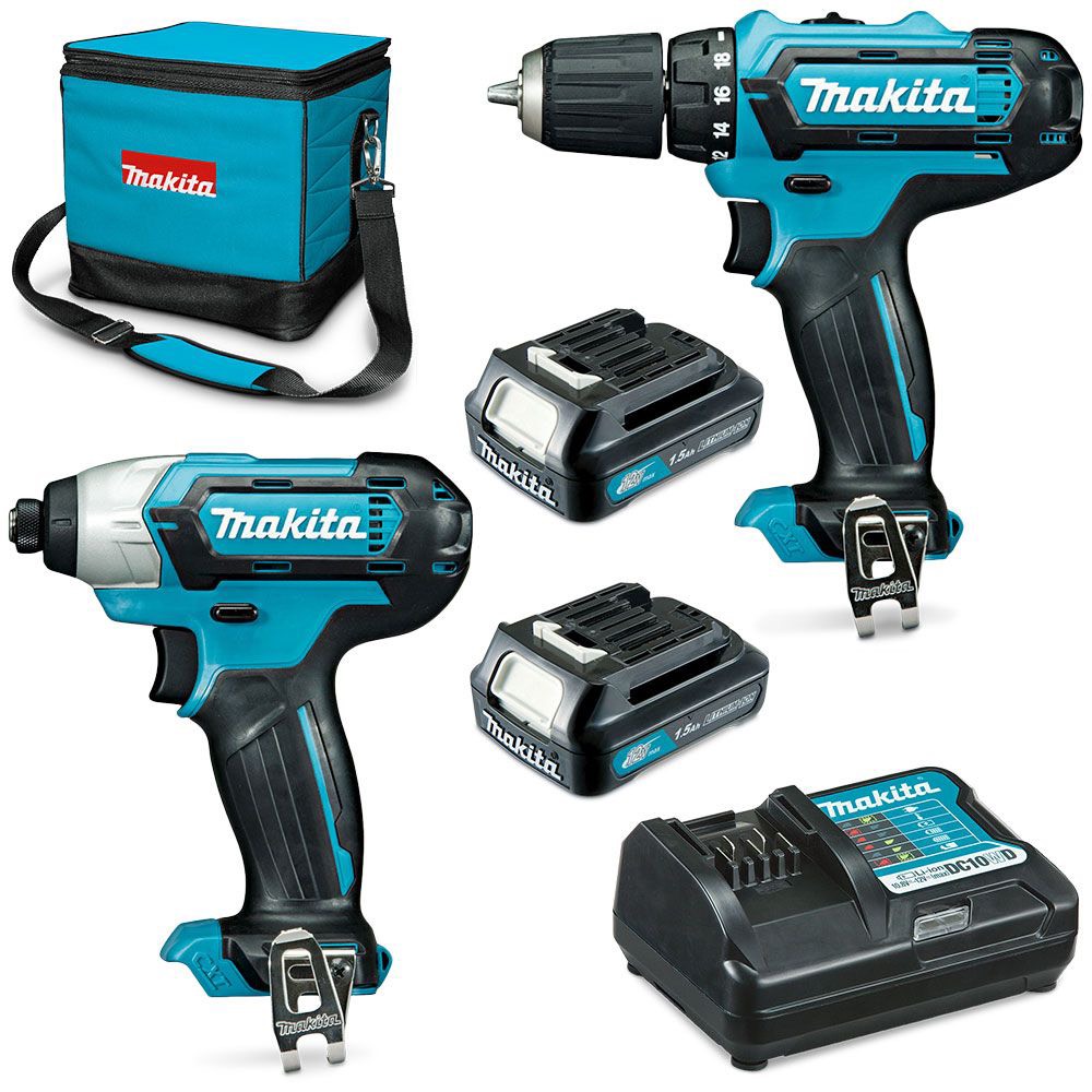 Chính hãng - bộ combo sản phẩm máy khoan và máy vặn vít dùng pin 12v makita clx224s