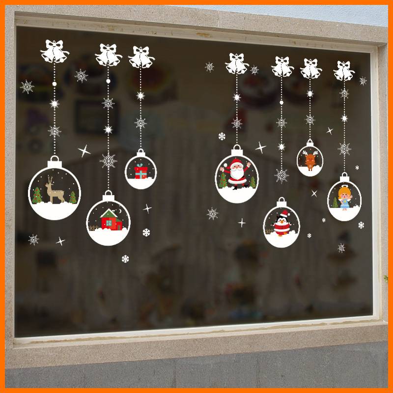 Decal dán tường quả cầu pha lê XH7244 trang trí tết noel giáng sinh