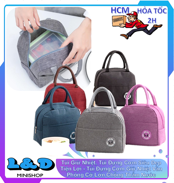 Túi giữ nhiệt, túi đựng cơm siêu đẹp tiện lợi - túi đựng cơm giữ nhiệt văn phòng cỡ lớn chống thấm nước