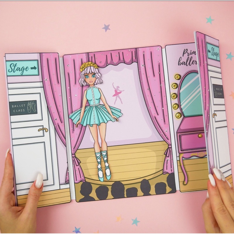 Ngôi nhà búp bê bằng giấy chủ đề Ballet Stage cute