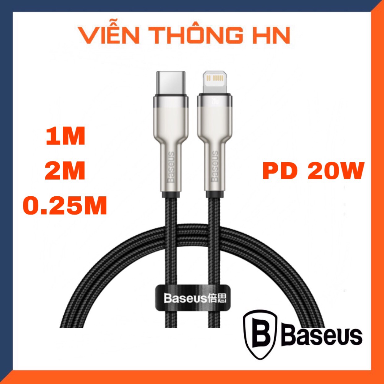 Dây sạc nhanh type c to lightning pd 20w Baseus Cafule Series Metal - cáp sạc bọc dù cao cấp hỗ trọ truyền dữ liệu cho mã IP6 ip 11 12 13 14 promax ...