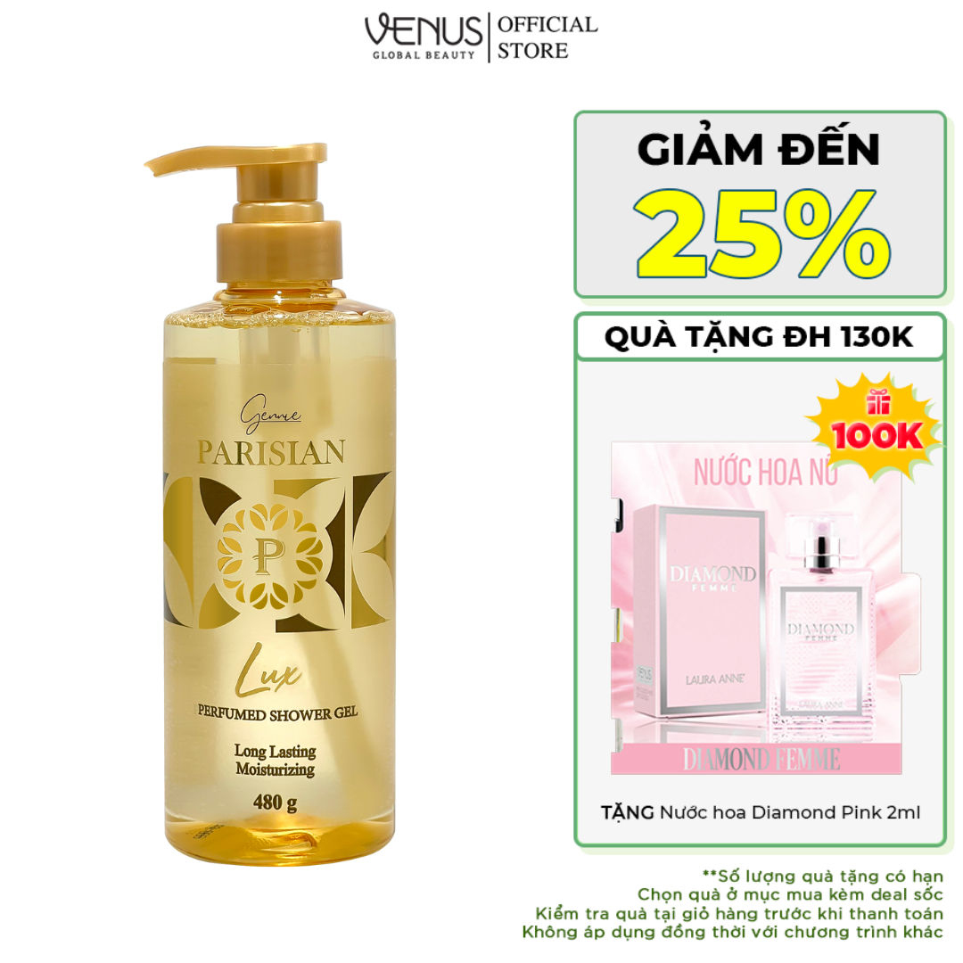 Sữa tắm Nước hoa Nữ Gennie Parisian 480ml hương thơm sang trọng, quyến rũ