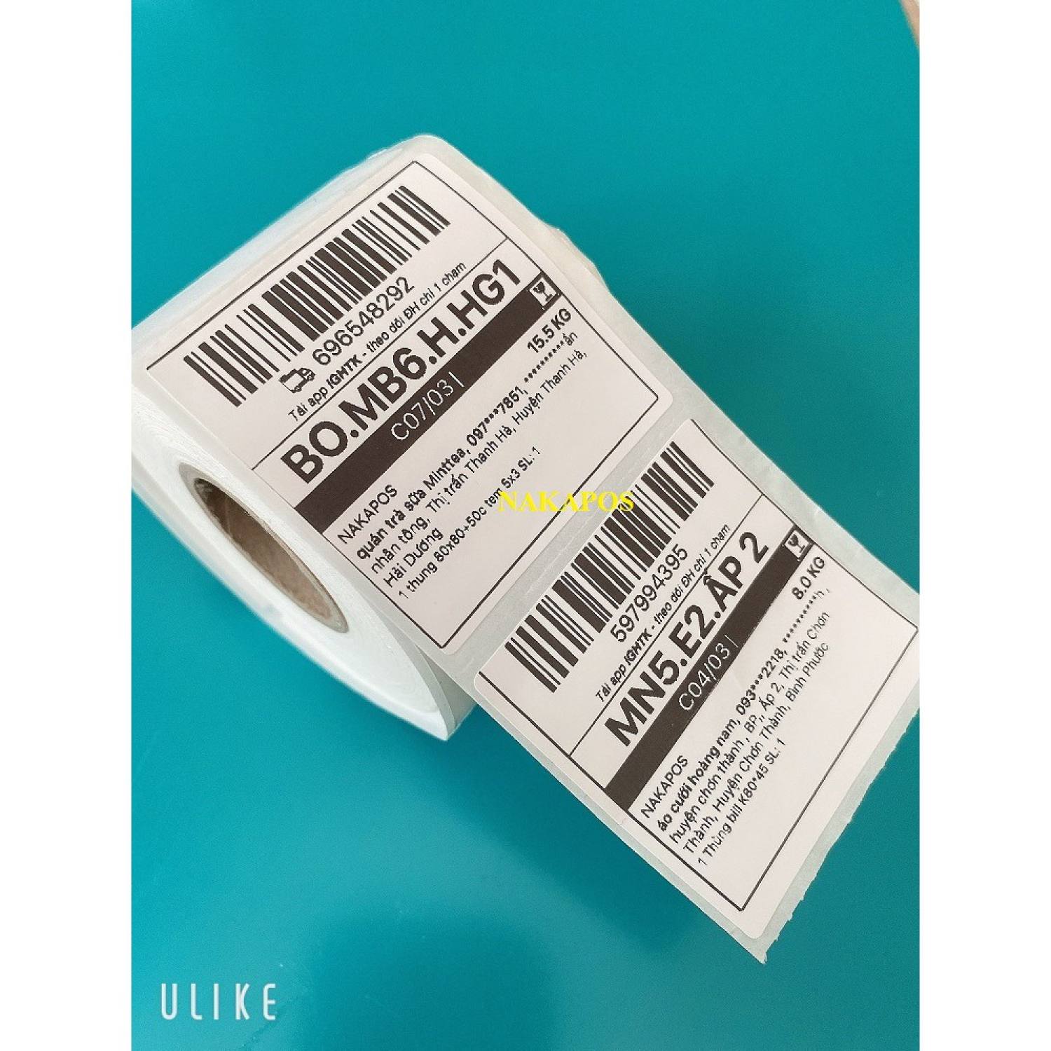600 tem Tem in vận đơn ghtk khổ giấy 50*50mm