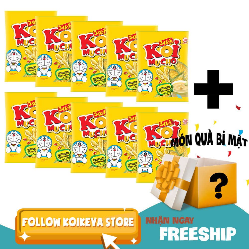 Lốc 10 gói Snack bắp Koimucho vị sữa bắp 36g