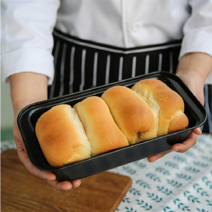Khuôn Loaf Chữ Nhật Chống Dính Màu Đen 25x13x6cm