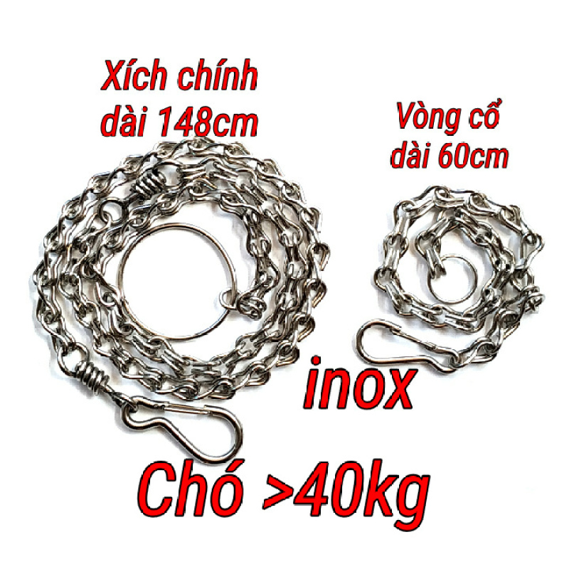 Xích chó mèo inox (3 size) không gỉ có chống xoắn Bảo hành 12 tháng có thể dùng xích mèo hoặc làm dây dắt chó đi dạo
