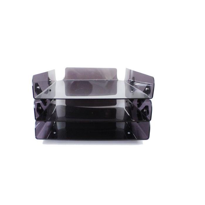 Kệ 3 tầng xếp a4 - mica dày 2.5mm màu khói - d03 - 21x30cm