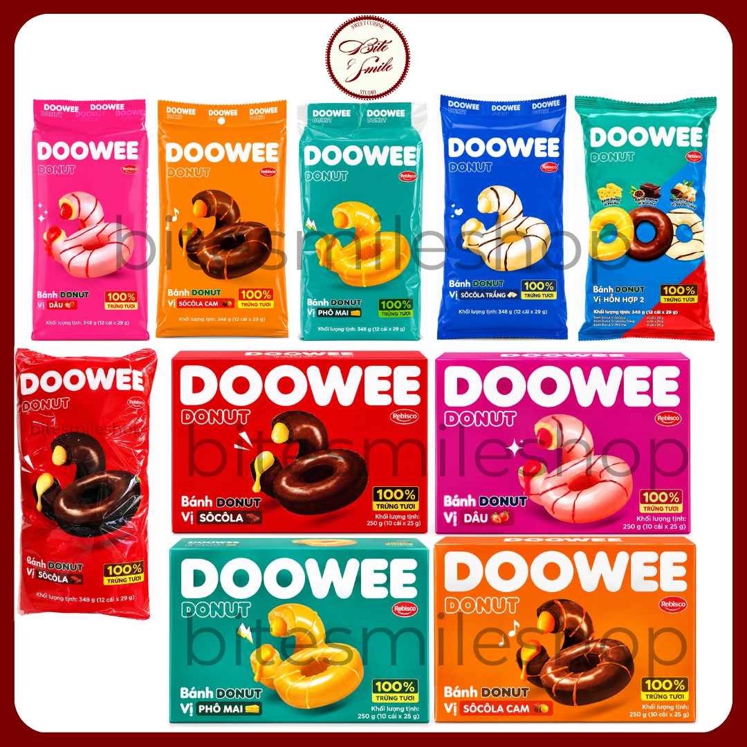 Bánh Donut Doowee Rebisco Nhân Kem Các Loại Hot Trend Siêu Ngon