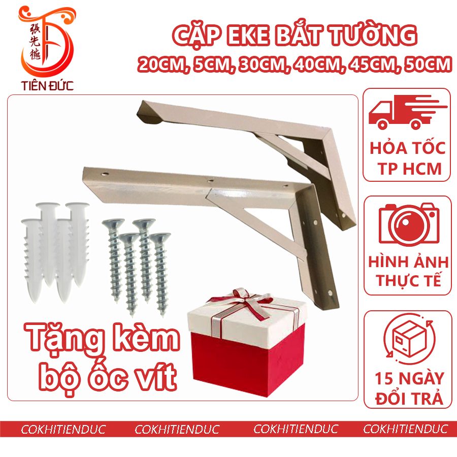 Cặp eke bắt tường 50cm kệ góc vuông giá đỡ chữ l ê ke kê 50 cm nội thất