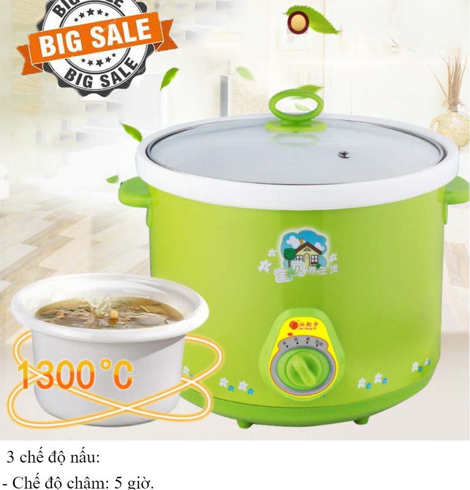 Nồi Nấu Cháo Cho Bé - Nồi Hầm Chậm Đa Năng, Ninh Xương, Kho Cá , Nhanh Chóng ,Dung Tích 1,5L Tiện Ích. Bảo Hành Lỗi 1 Đổi 1.