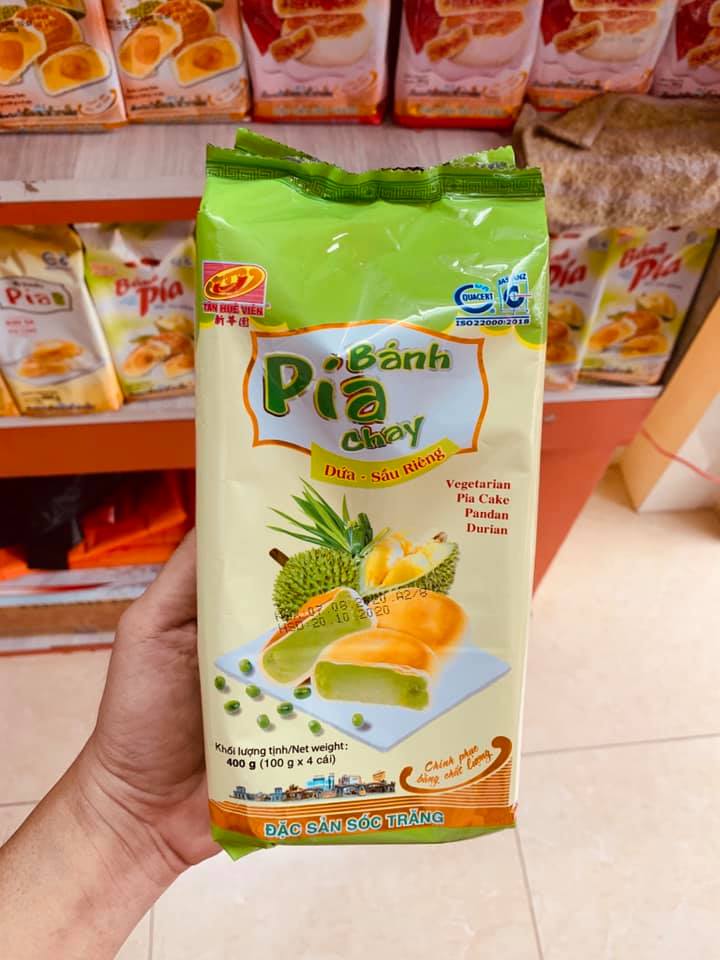 [HCM]Bánh Pía Chay Đậu Xanh Lá Dứa Sầu Riêng 400g - TÂN HUÊ VIÊN - BÁCH HÓA TÂM TÂM