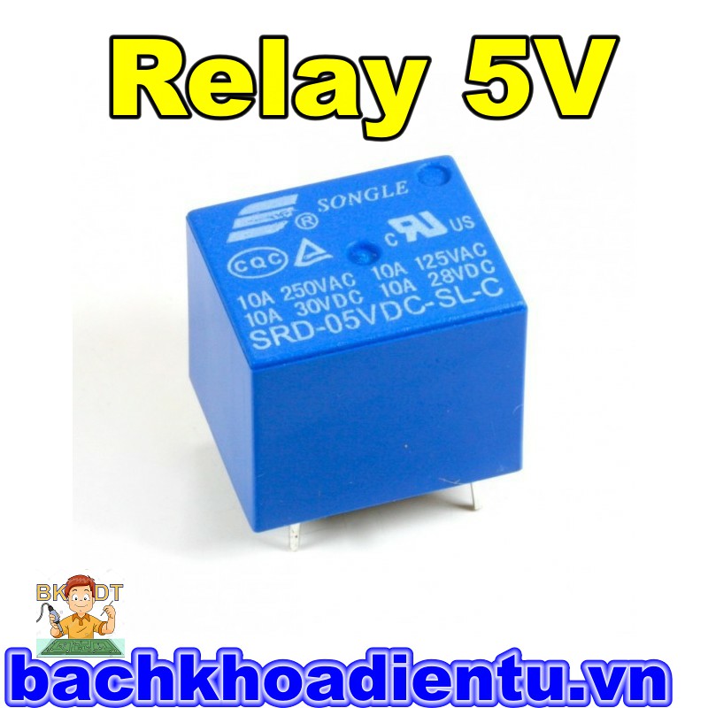 Rơ le 5 chân 5V/12V/24V chất lượng tốt.