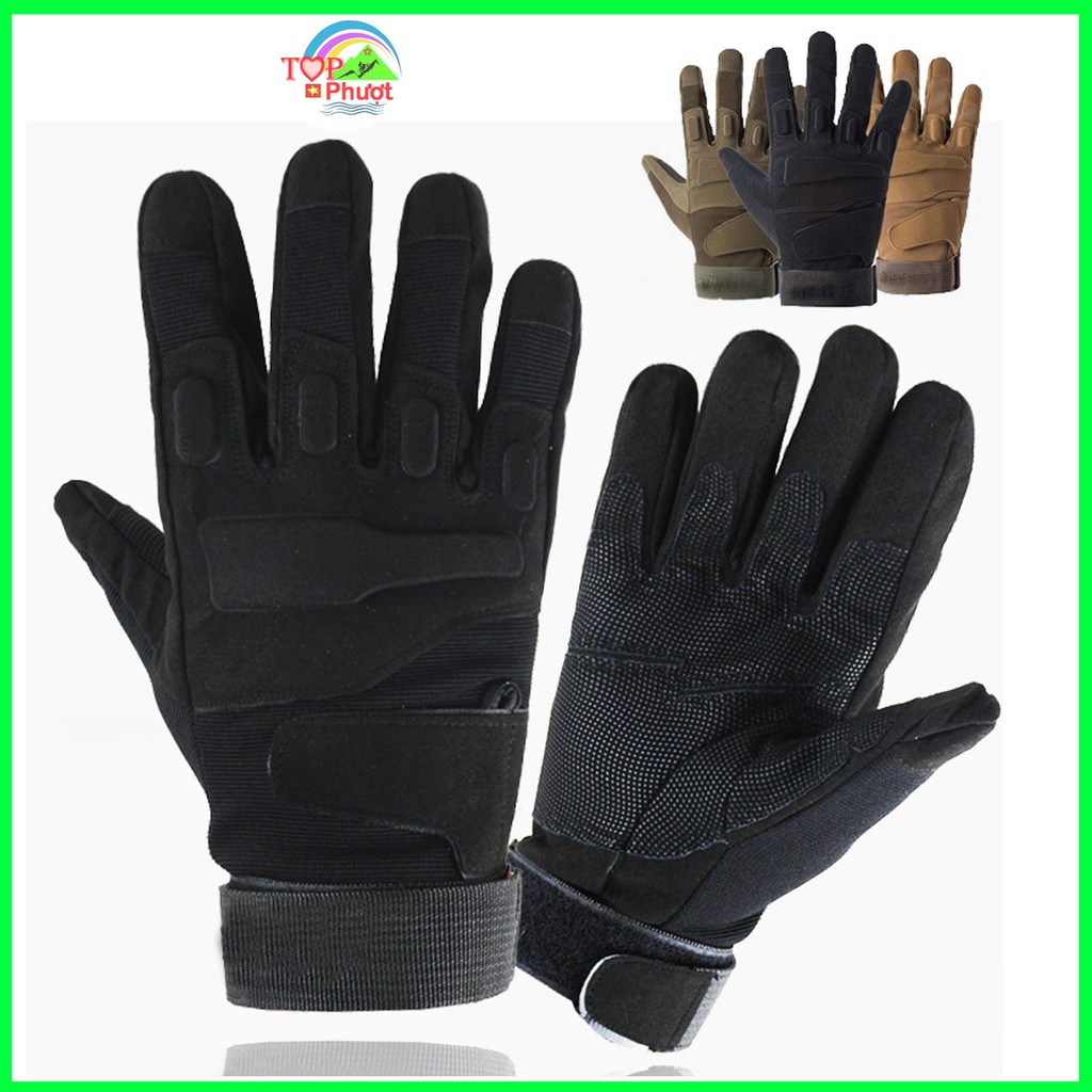 Bao tay bảo hộ dài ngón đi xe đạp xe máy black hawk
