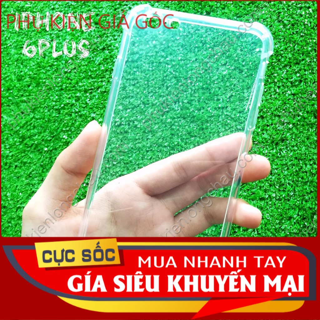 Ốp lưng iphone 6 plus/6s plus dẻo trong suốt chống sốc có gù bảo vệ 4 gốc