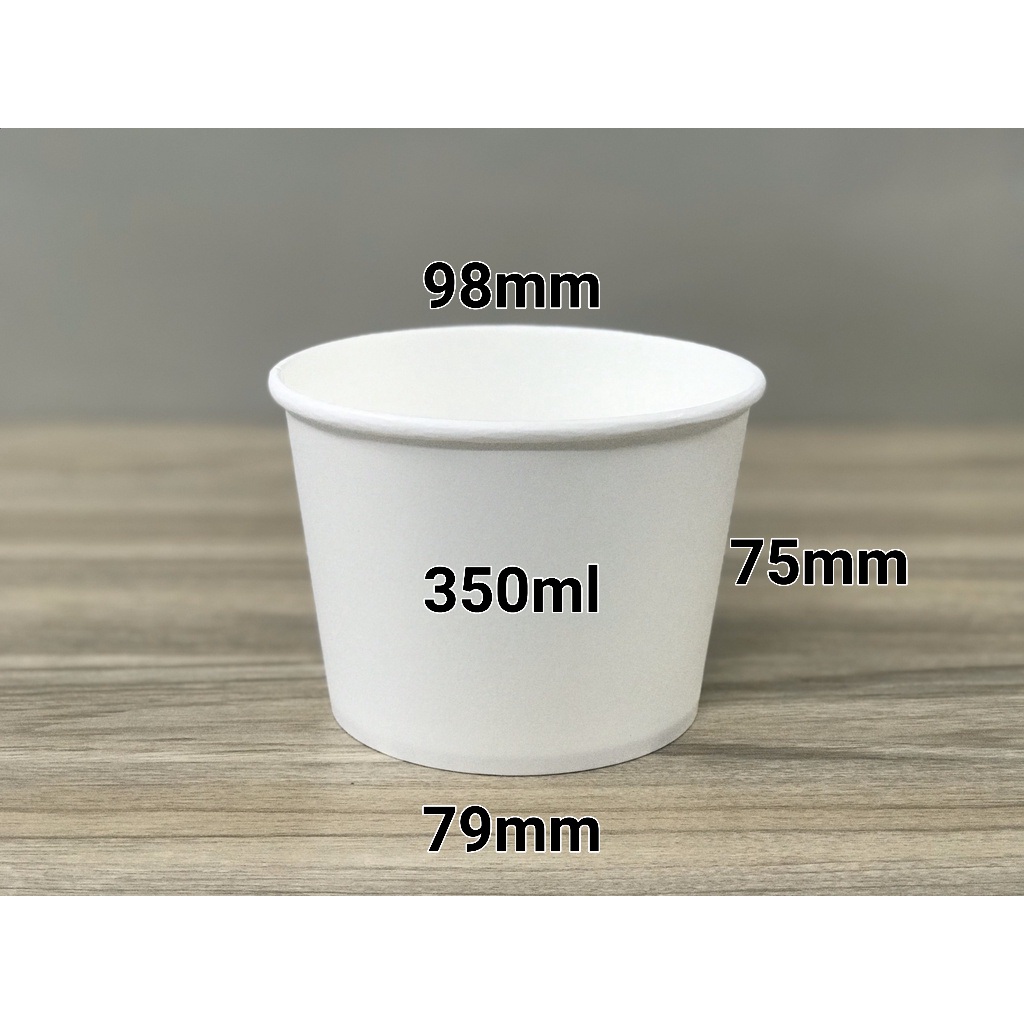 Tô giấy 360ml trắng, set 50-100 cái kèm nắp