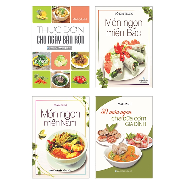 Fahasa - Bộ Sách Món Ngon Miền Bắc + Món Ngon Miền Nam + Thực Đơn Cho Ngày Bận Rộn + 30 Món Ngon Cho Bữa Cơm Gia Đình (Bộ 4 Cuốn)