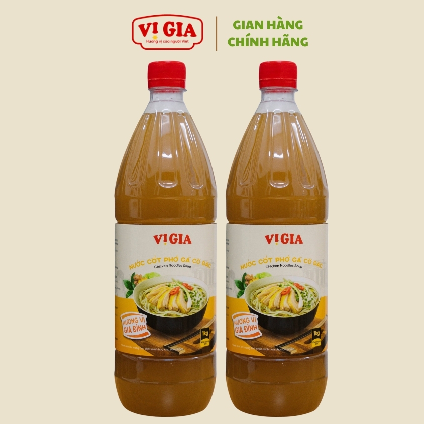 Nước Cốt Phở Gà cô đặc Vị Gia 1kg, an toàn , thơm ngon, chuẩn vị