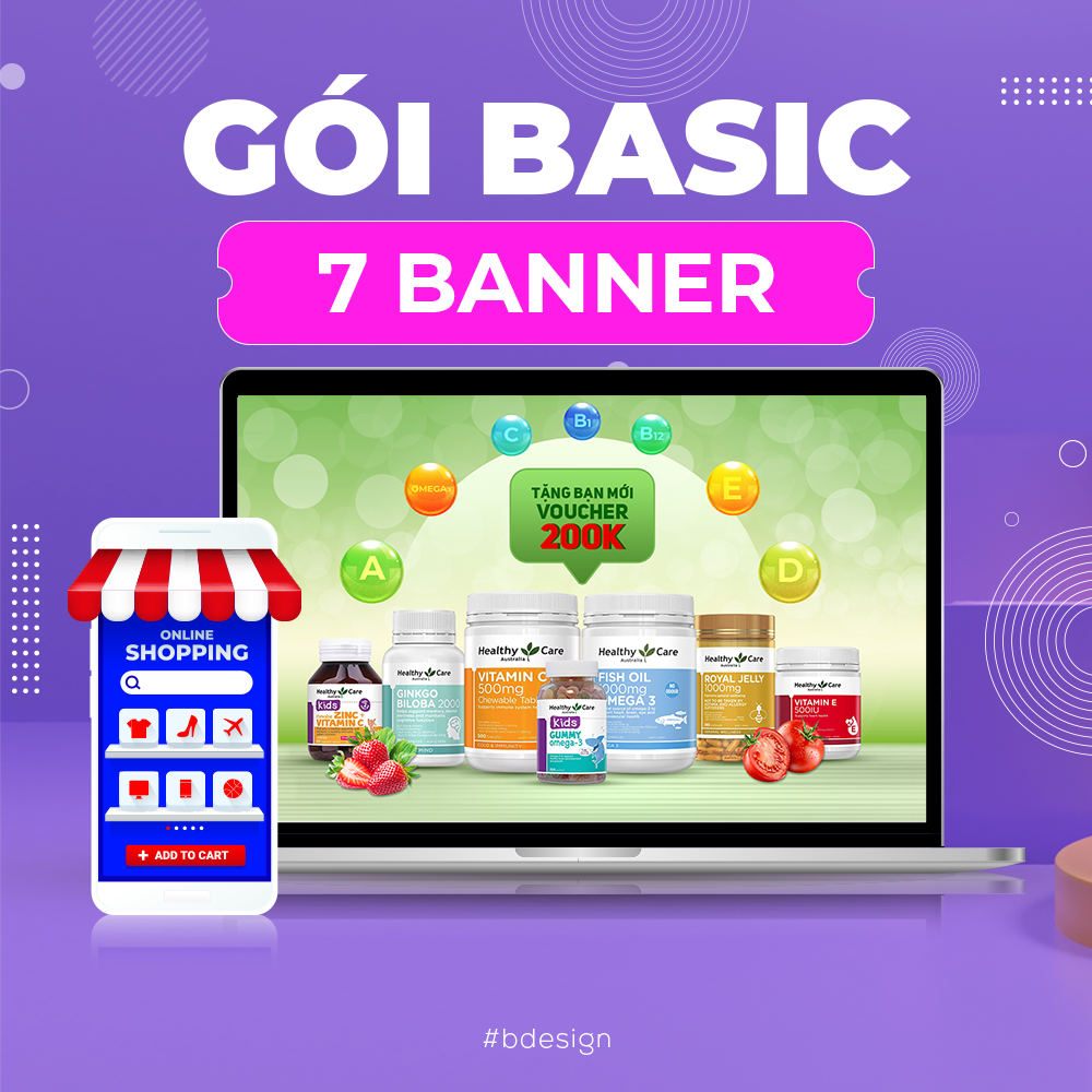 ] Thiết kế gian hàng gói BASIC 7 banner tiêu chuẩn - B Design