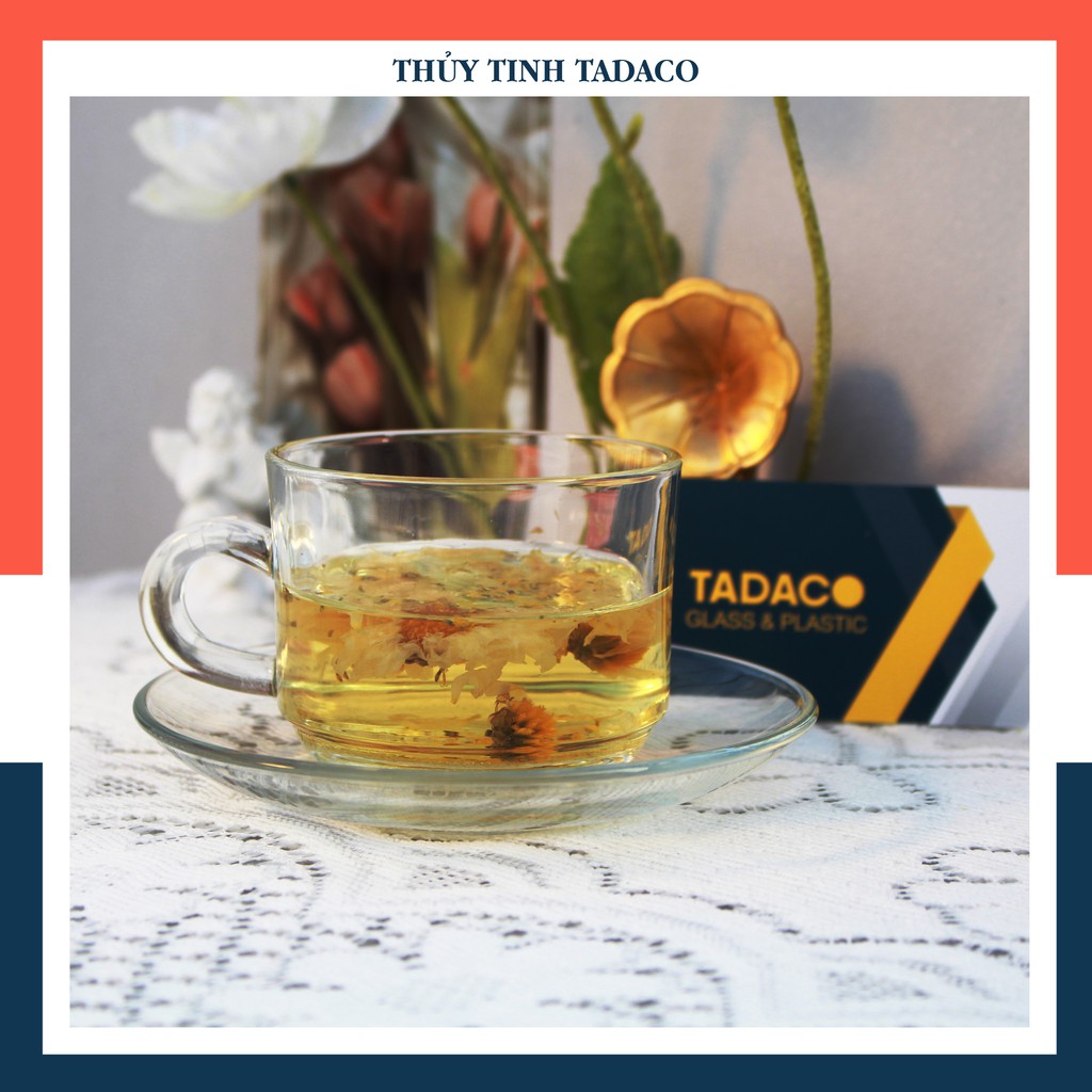 Ly thủy tinh cốc thủy tinh có quai cầm union stack tea cup 200ml | tdc-ug324 hàng nhập khẩu thái lan