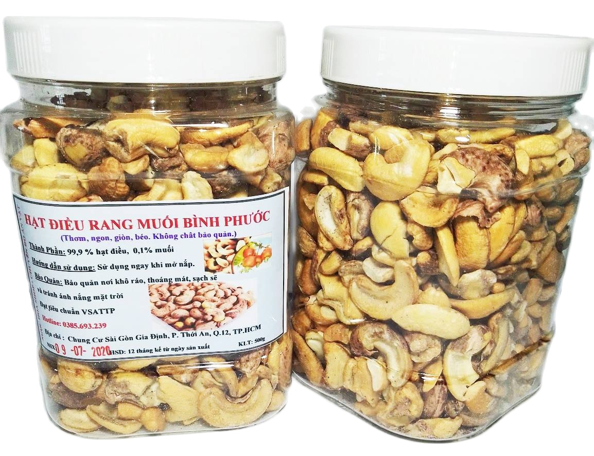(MIỄN SHIP 20K) Combo 2 hủ (500gr) Hạt Điều Rang Muối Bình Phước Loại Vỡ ( Giòn, béo, Thơm, ngon) Shop Na Gà ( đồ ăn vặt)