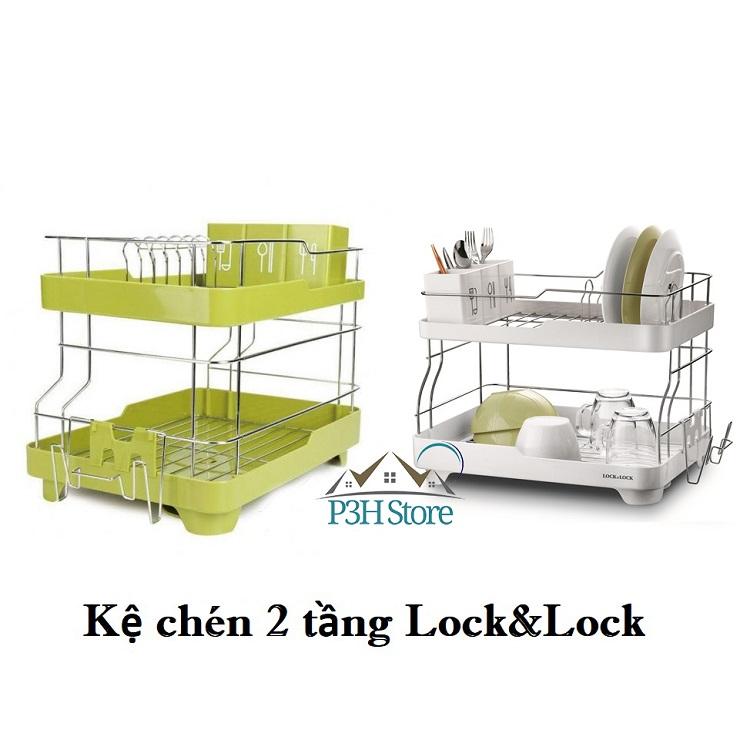 Kệ chén 2 tầng lock&lock có rãnh thoát nước ldr2001