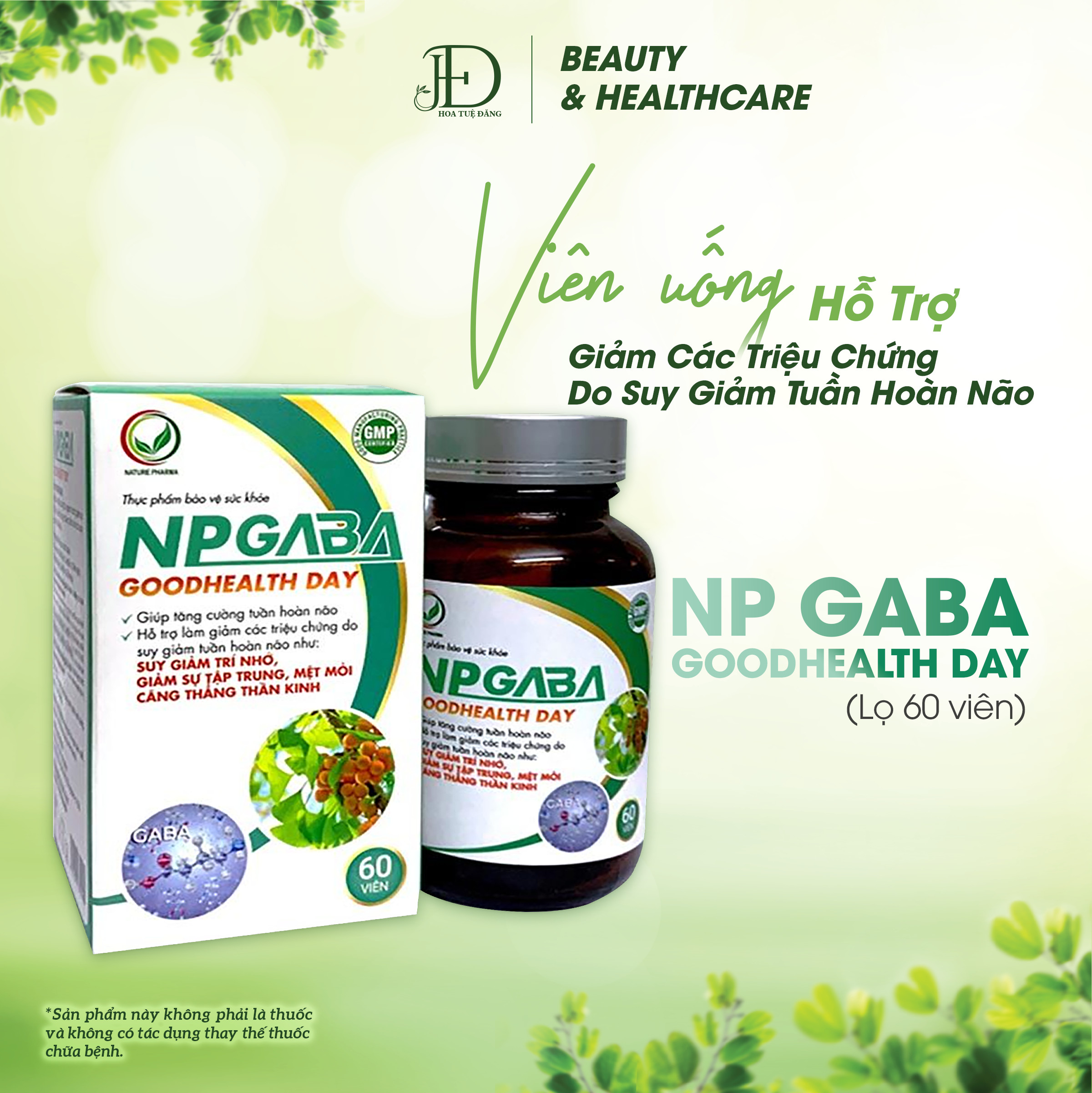 Viên uống nb gaba goodhealth day hỗ trợ giảm các triệu chứng do suy giảm tuần hoàn não