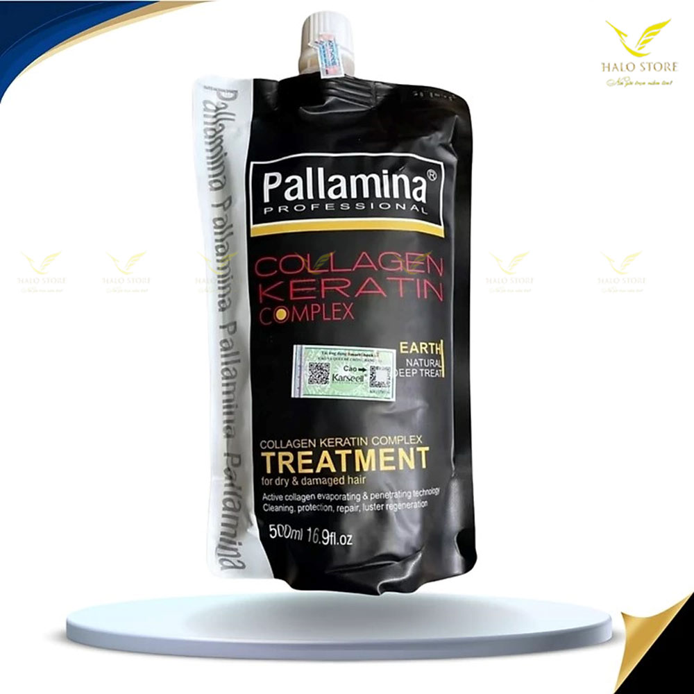 Kem hấp ủ tóc Pallamina Collagen Keratin Complex Treatment siêu mượt , dầu hấp tóc phục hồi tóc 500ml
